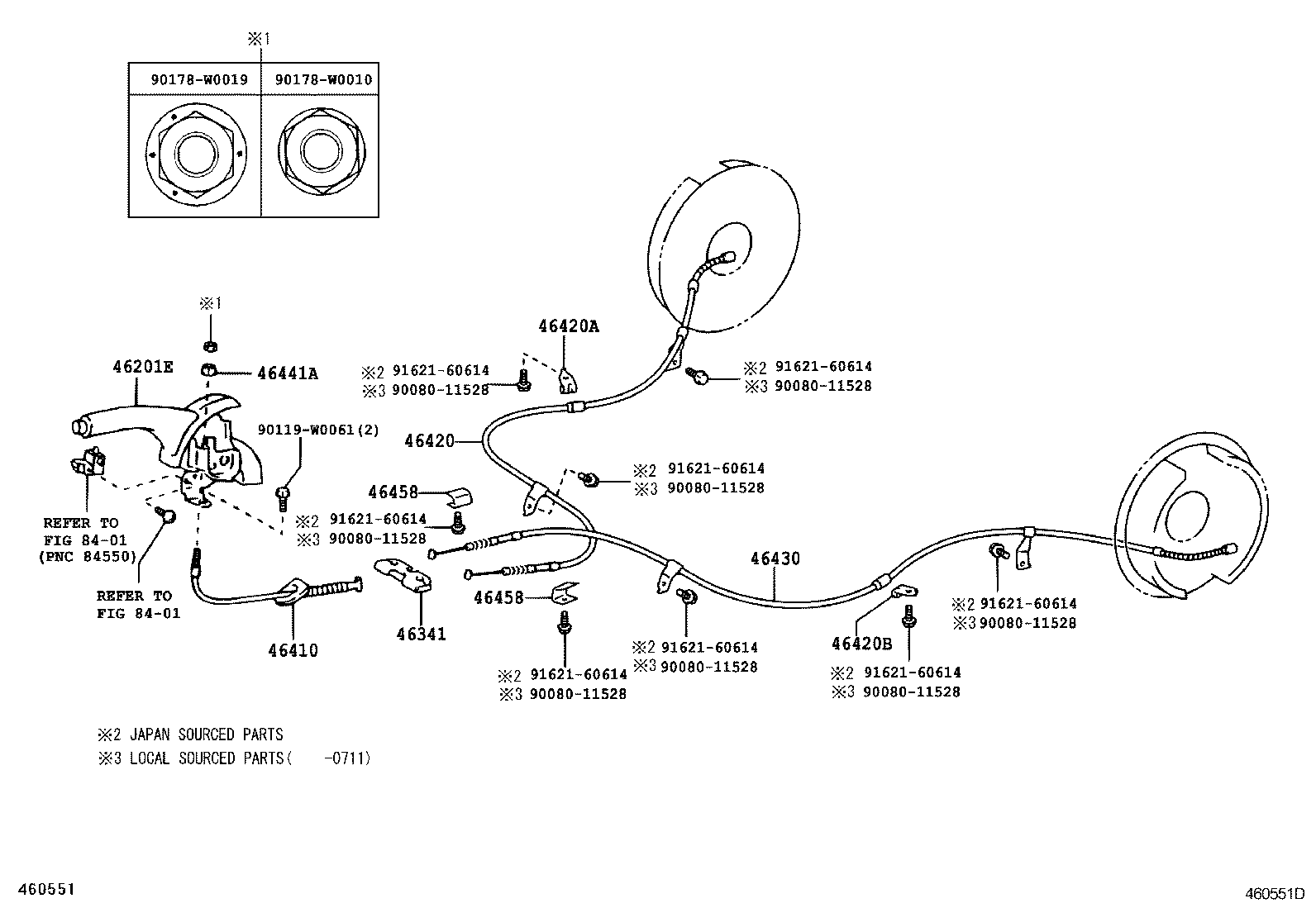 46430-05030 CABLE ASSY, PARKING BRAKE, NO.3 product image