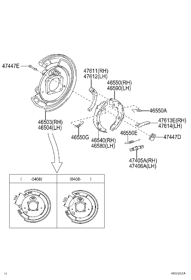 46504-32020 PLATE SUB-ASSY, PARKING BRAKE, LH product image