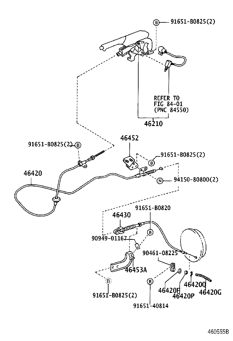 46420-37580 CABLE ASSY, PARKING BRAKE, NO.2 product image