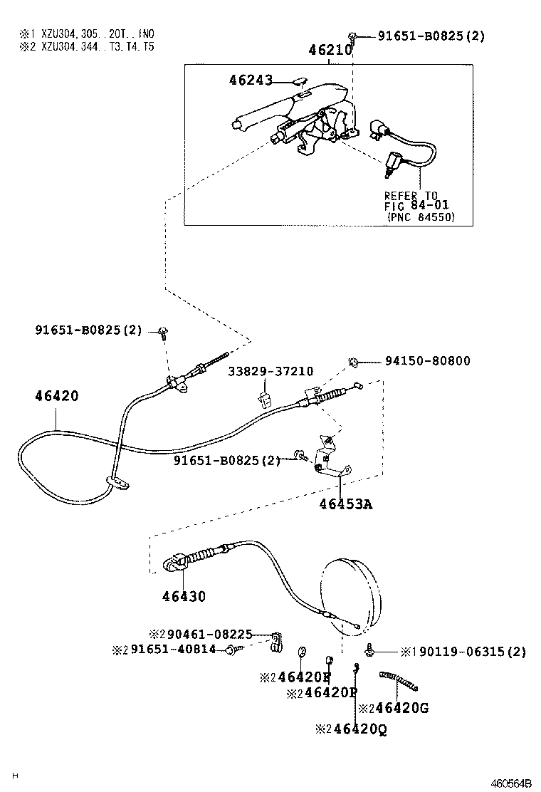 46430-37340 CABLE ASSY, PARKING BRAKE, NO.3 product image