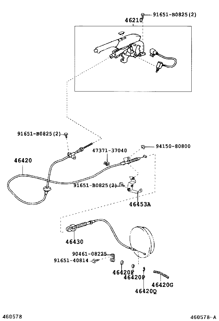 46420-37580 CABLE ASSY, PARKING BRAKE, NO.2 product image