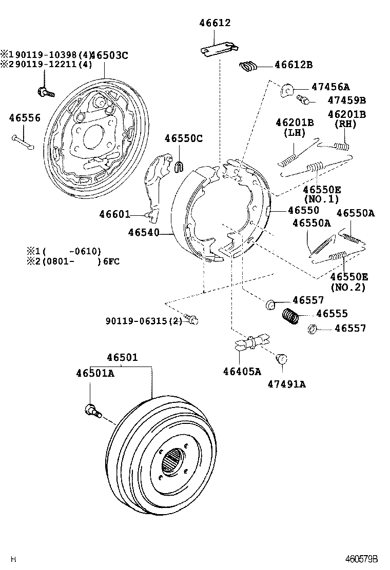 46430-37890 CABLE ASSY, PARKING BRAKE, NO.3 product image