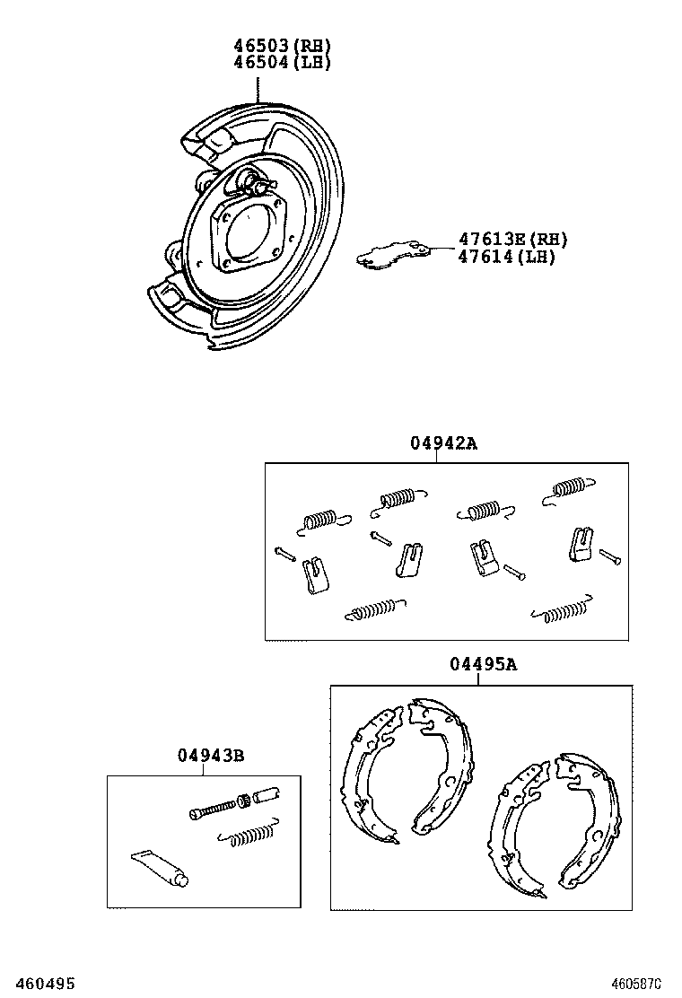 46504-02030 PLATE SUB-ASSY, PARKING BRAKE, LH product image