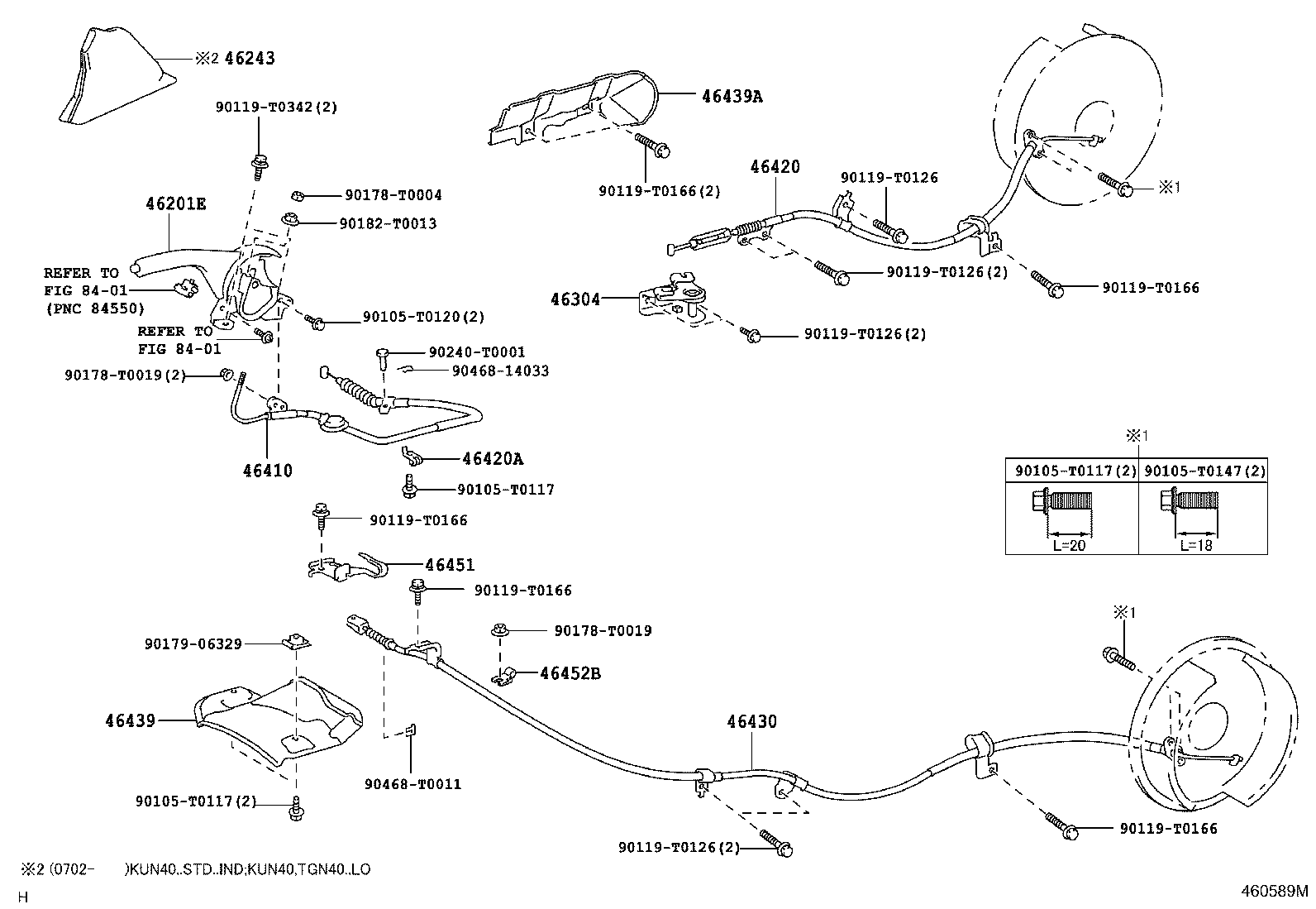46420-0K080 CABLE ASSY, PARKING BRAKE, NO.2 product image
