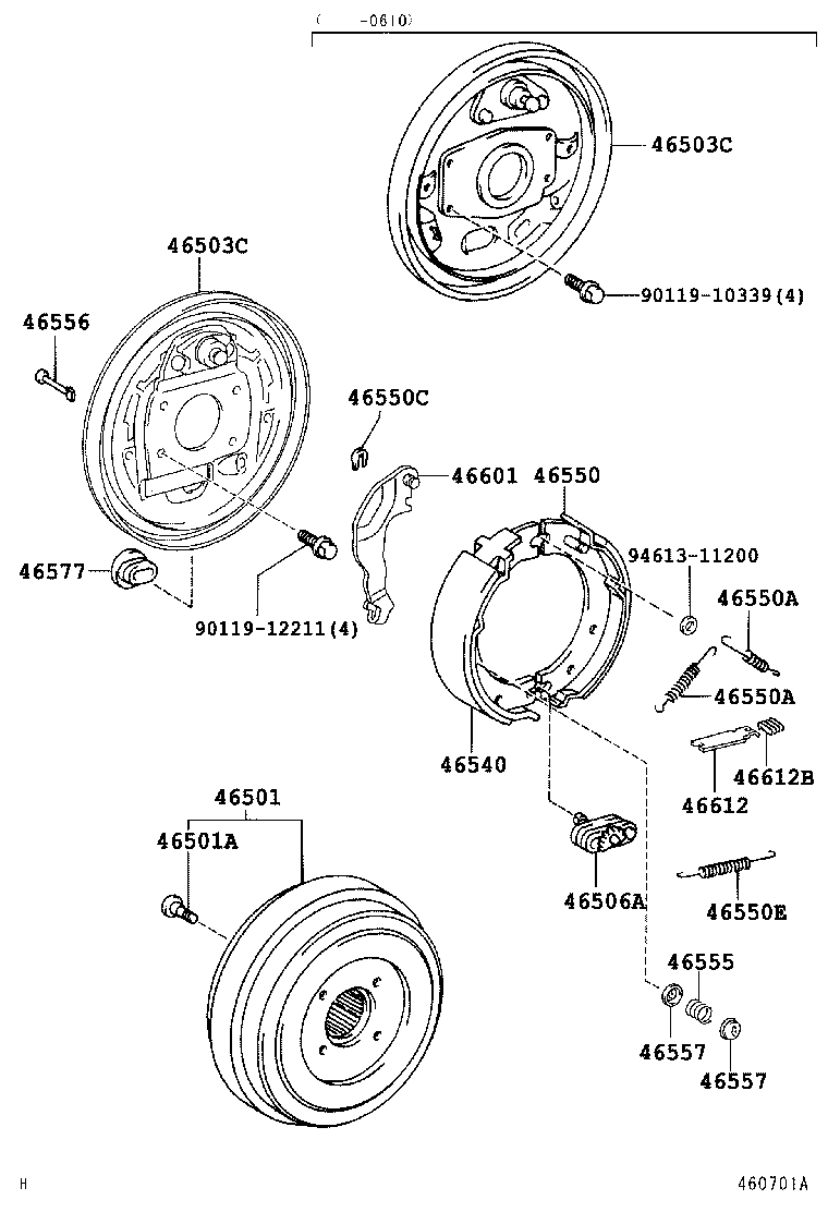 46420-37360 CABLE ASSY, PARKING BRAKE, NO.2 product image