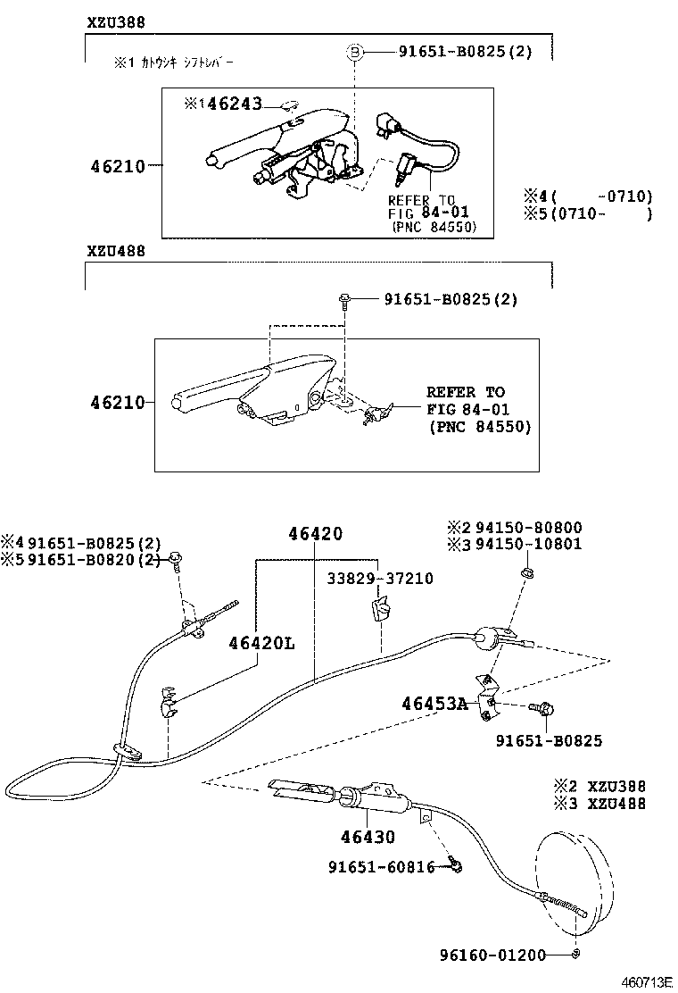 46420-37540 CABLE ASSY, PARKING BRAKE, NO.2 product image
