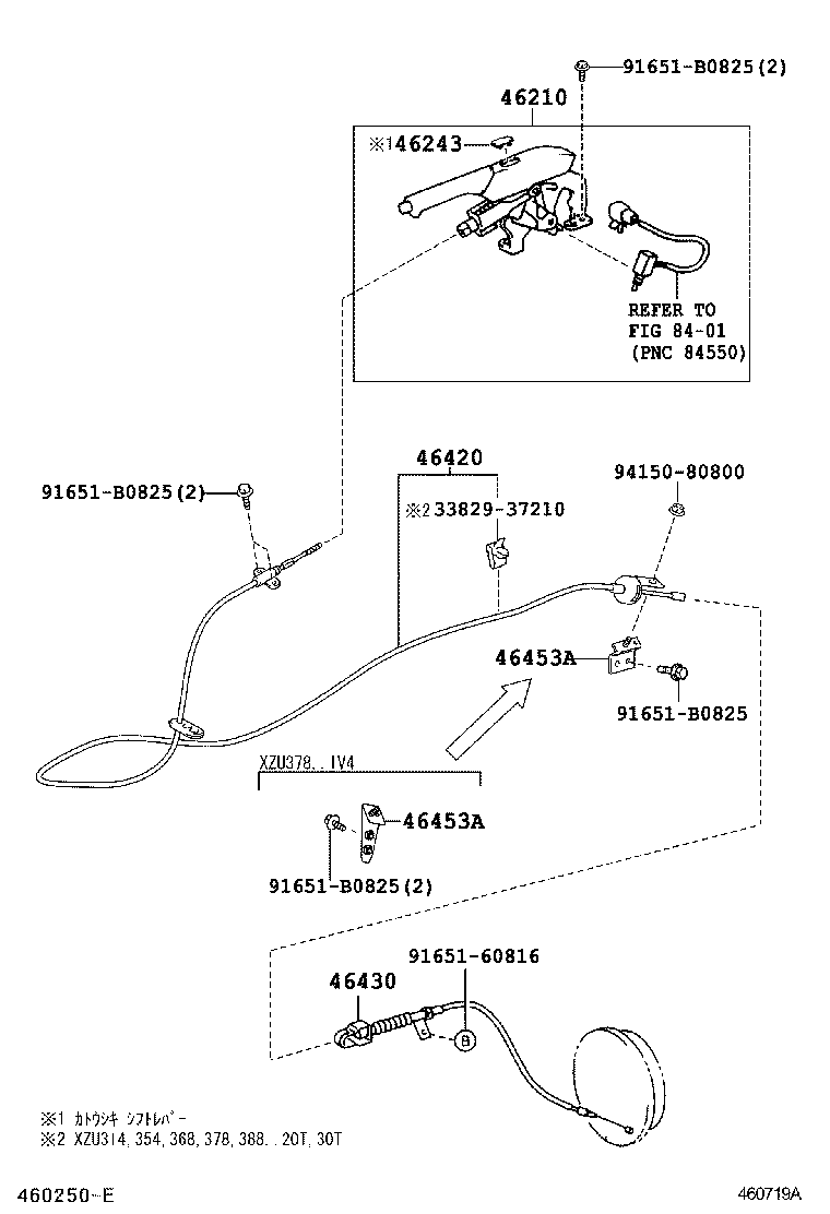 46430-37340 CABLE ASSY, PARKING BRAKE, NO.3 product image