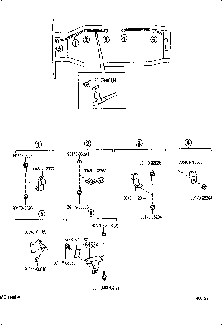 46430-36280 CABLE ASSY, PARKING BRAKE, NO.3 product image