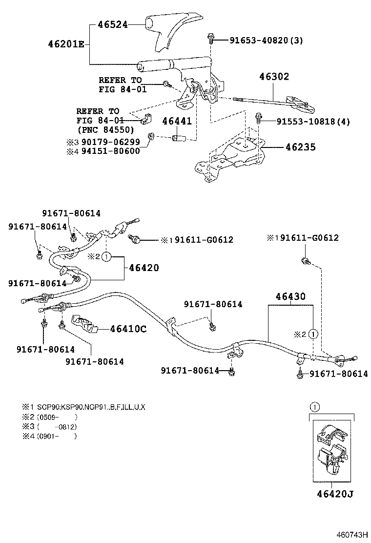 46401-52010 BRACKET SUB-ASSY, CABLE SUPPORT product image