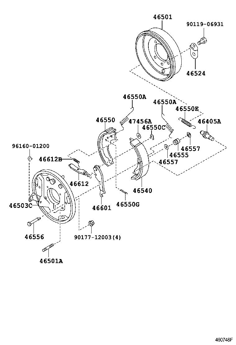 46430-37890 CABLE ASSY, PARKING BRAKE, NO.3 product image