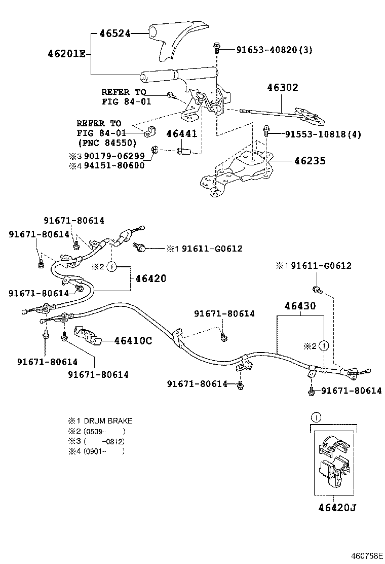 46430-52161 CABLE ASSY, PARKING BRAKE, NO.3 product image