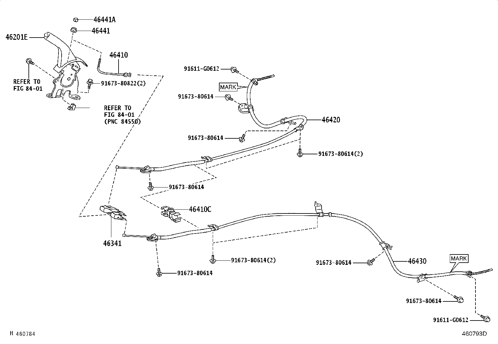 Toyota 46420-42110 CABLE ASSY, PARKING BRAKE, NO.2