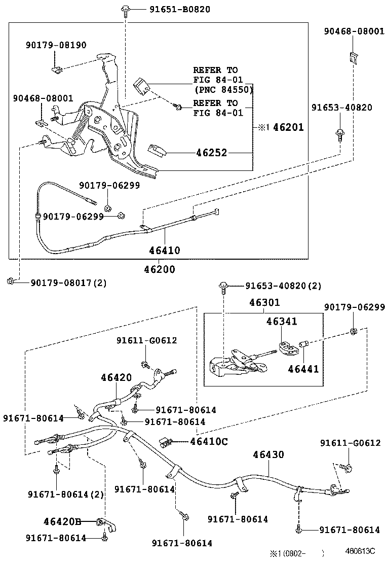 46430-52260 CABLE ASSY, PARKING BRAKE, NO.3 product image