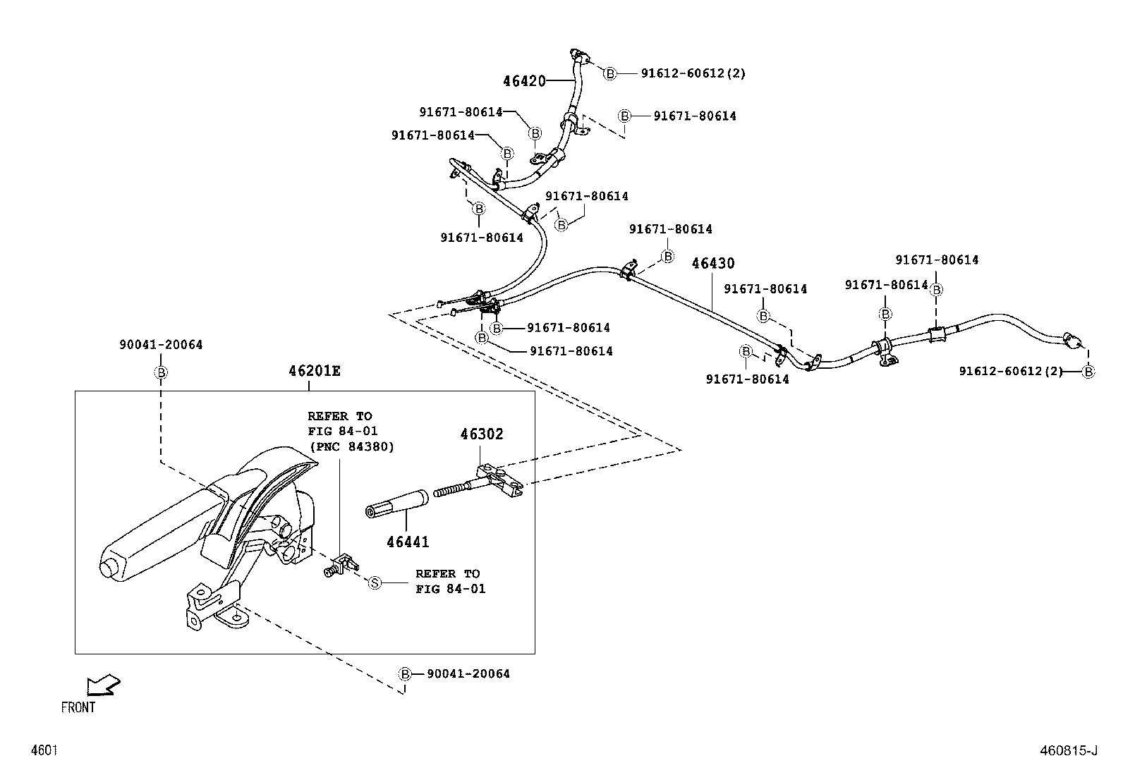 Toyota 46420-B4010 CABLE ASSY, PARKING BRAKE, NO.2