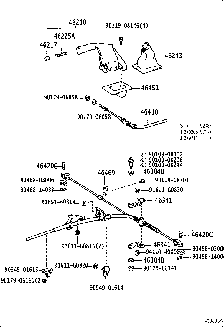 46410-60410 CABLE ASSY, PARKING BRAKE, NO.1 product image