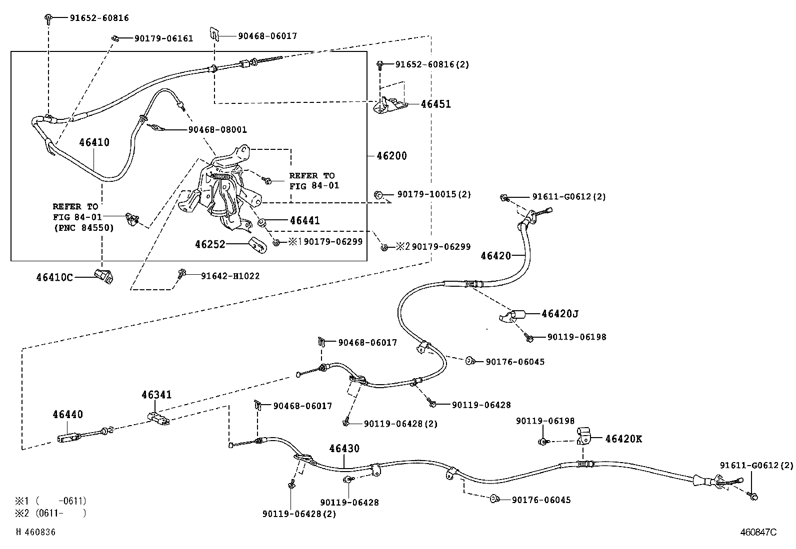 Toyota 46430-33170 CABLE ASSY, PARKING BRAKE, NO.3