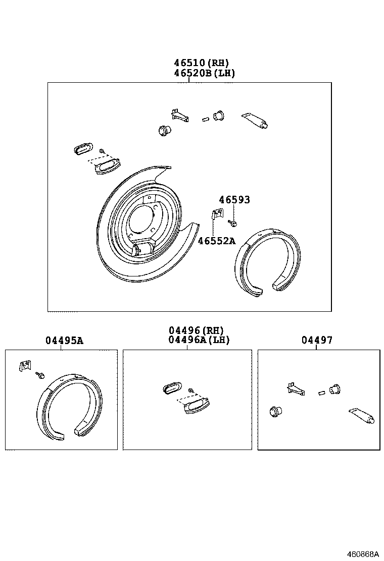 46430-06100 CABLE ASSY, PARKING BRAKE, NO.3 product image
