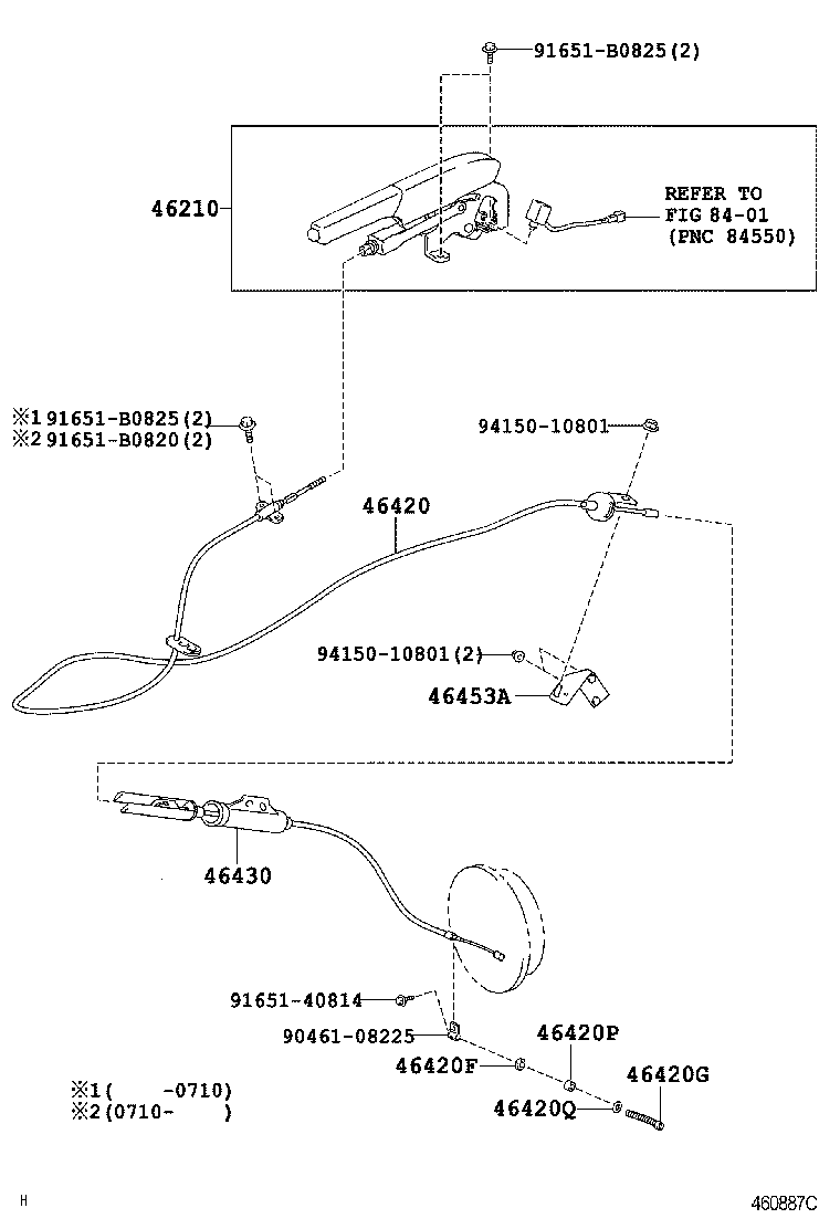 46420-37501 CABLE ASSY, PARKING BRAKE, NO.2 product image