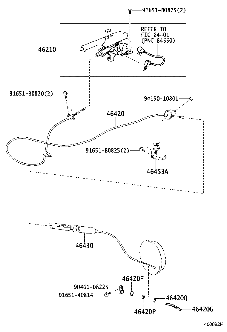 46420-37580 CABLE ASSY, PARKING BRAKE, NO.2 product image