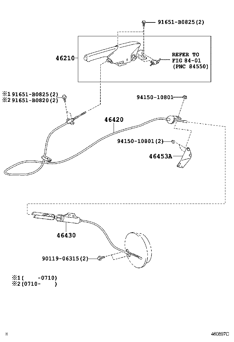 46420-37501 CABLE ASSY, PARKING BRAKE, NO.2 product image