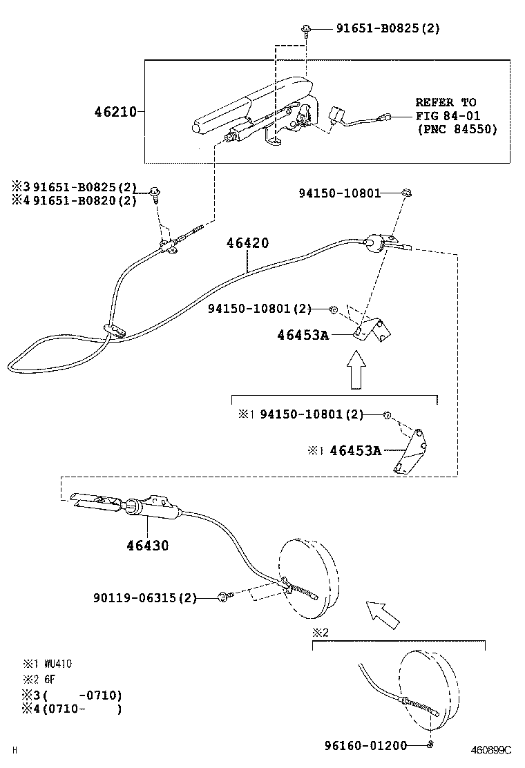 46420-37501 CABLE ASSY, PARKING BRAKE, NO.2 product image