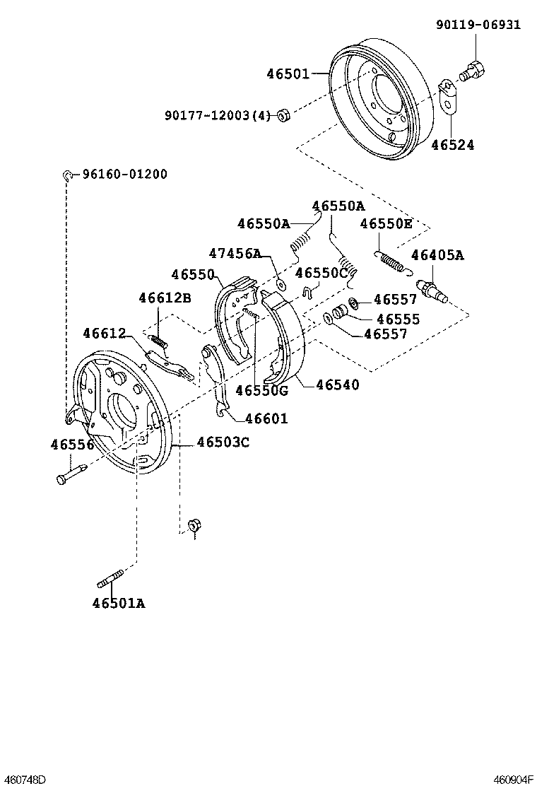 46420-37501 CABLE ASSY, PARKING BRAKE, NO.2 product image