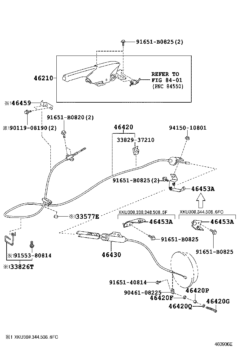 46430-37580 CABLE ASSY, PARKING BRAKE, NO.3 product image