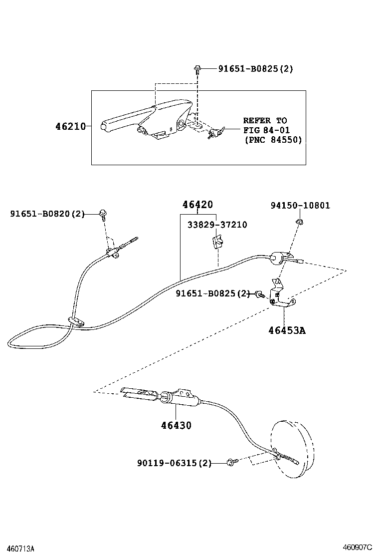 46430-37580 CABLE ASSY, PARKING BRAKE, NO.3 product image