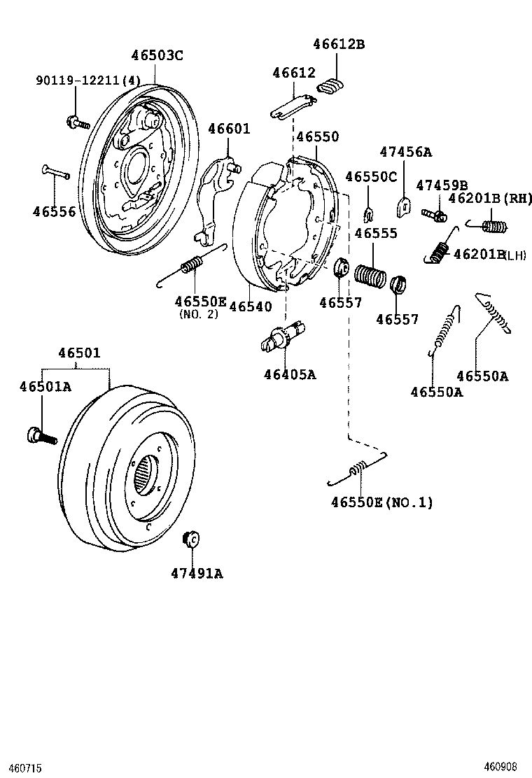 46430-37580 CABLE ASSY, PARKING BRAKE, NO.3 product image