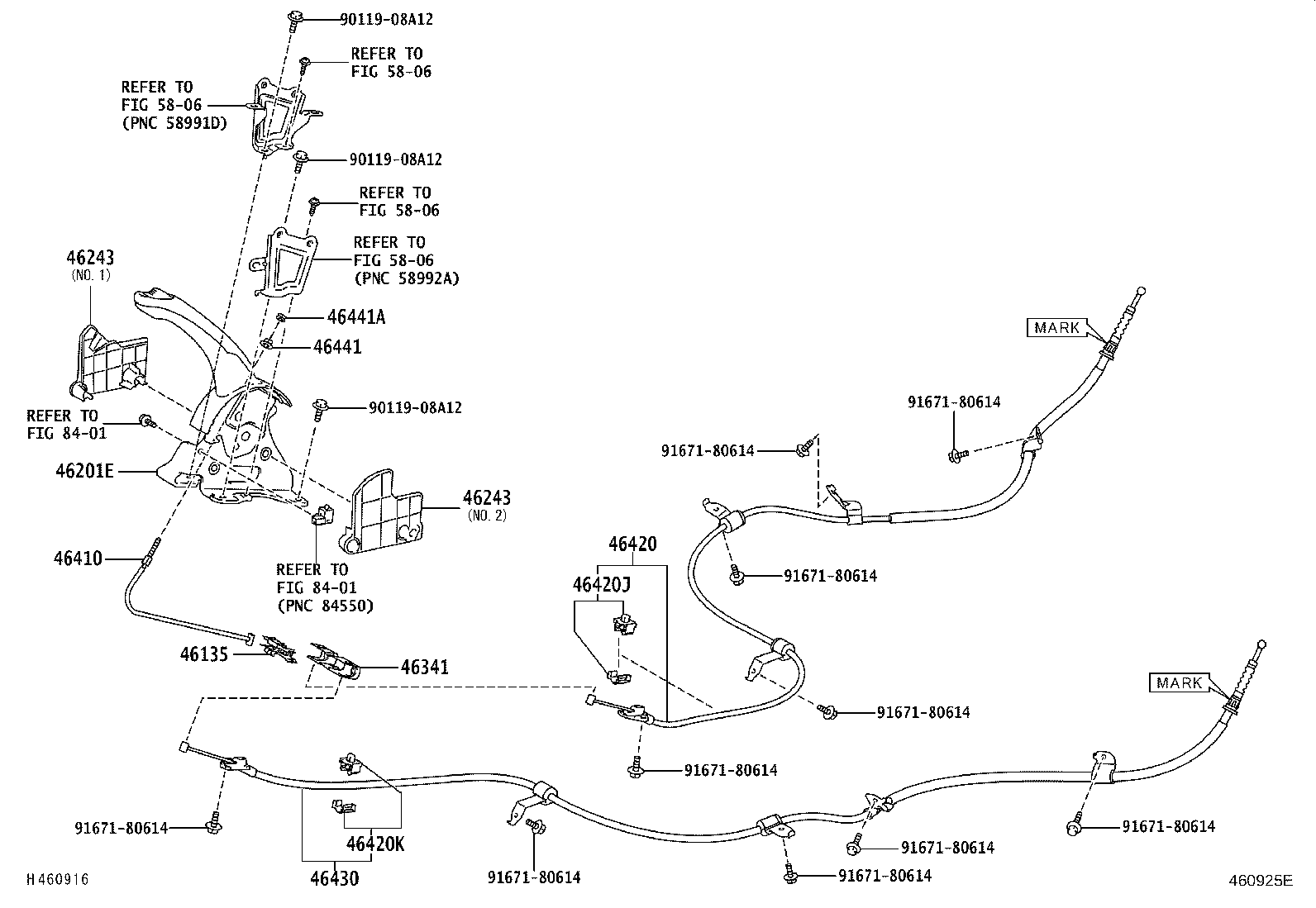 46410-12280 CABLE ASSY, PARKING BRAKE, NO.1 product image