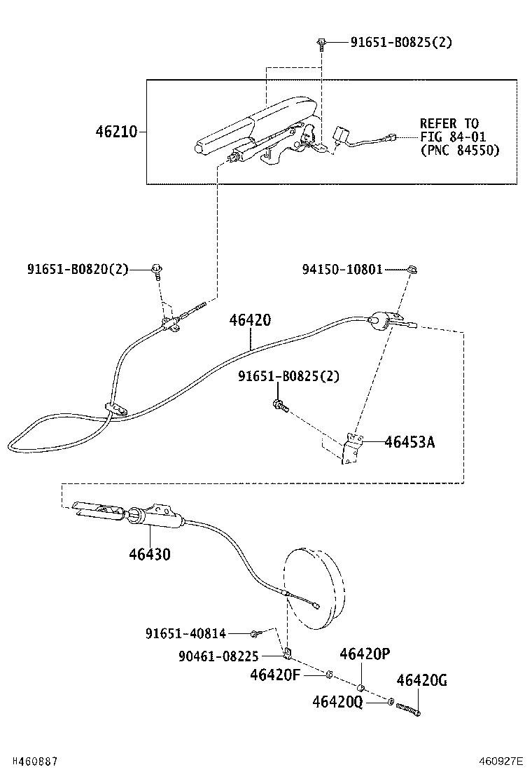 46420-37580 CABLE ASSY, PARKING BRAKE, NO.2 product image