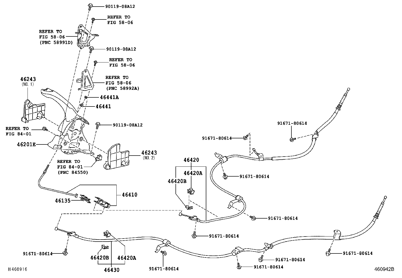 46420-02130 CABLE ASSY, PARKING BRAKE, NO.2 product image