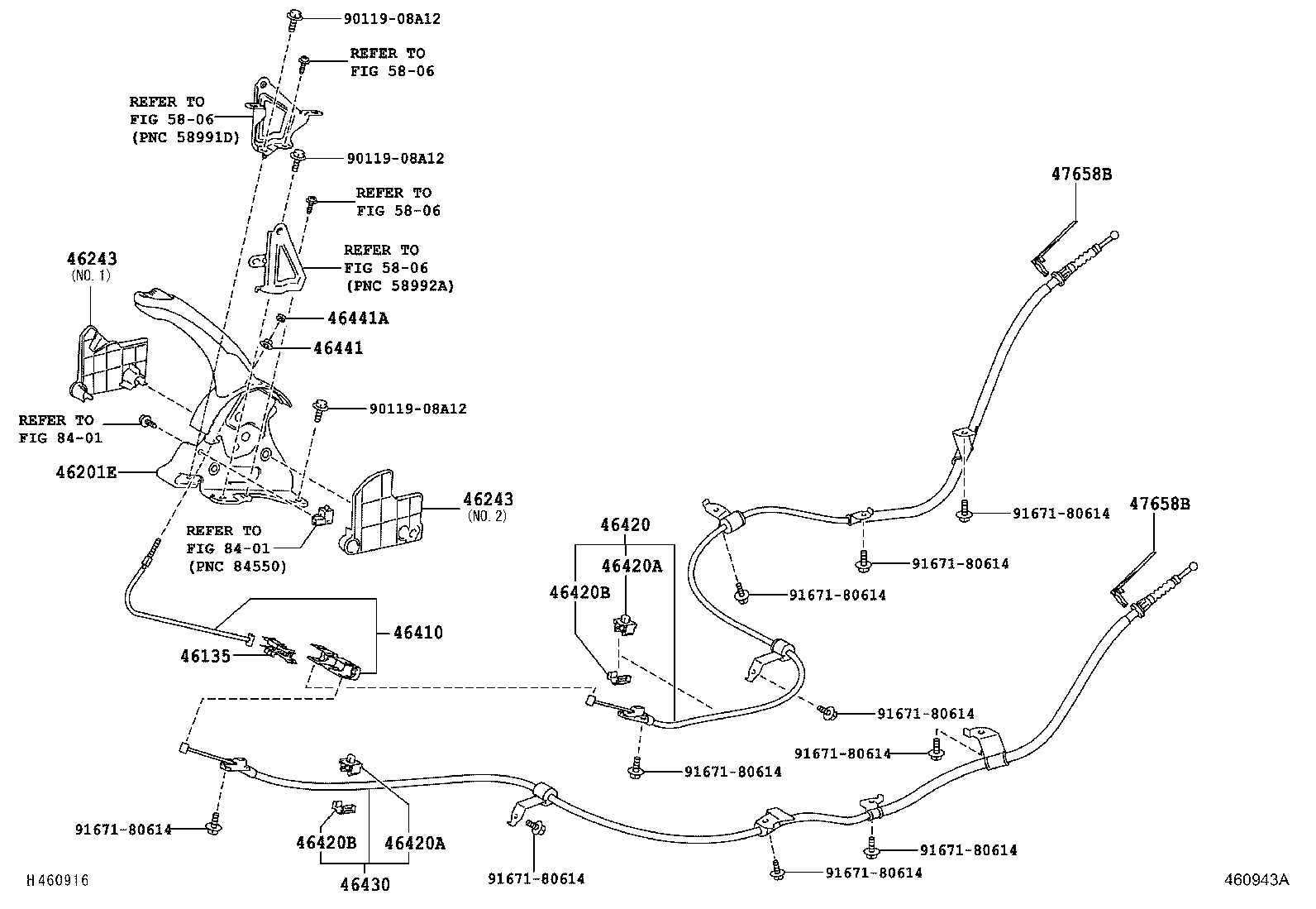 46420-02130 CABLE ASSY, PARKING BRAKE, NO.2 product image