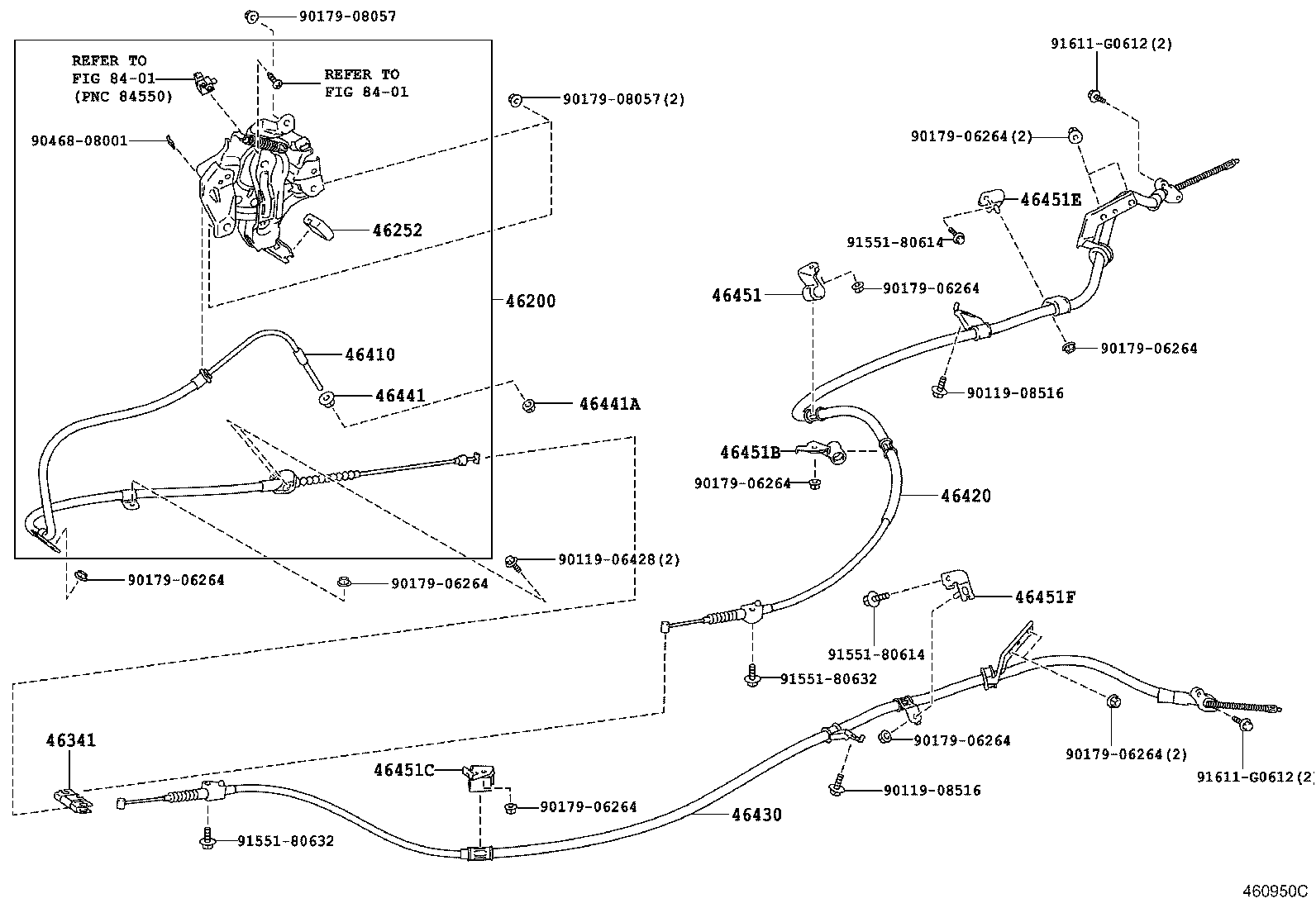Toyota 46420-48141 CABLE ASSY, PARKING BRAKE, NO.2