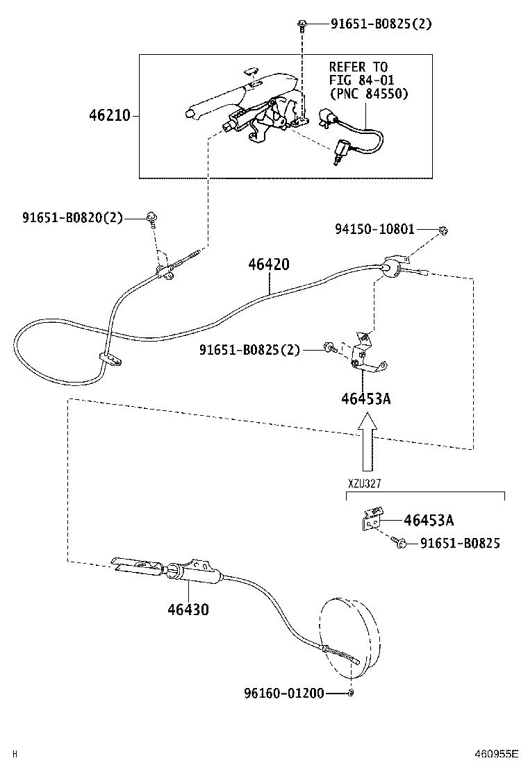 46420-37580 CABLE ASSY, PARKING BRAKE, NO.2 product image