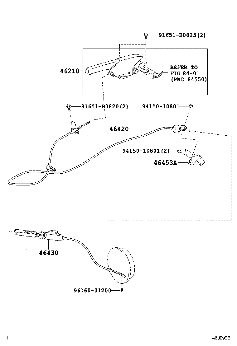 46420-37501 CABLE ASSY, PARKING BRAKE, NO.2 product image