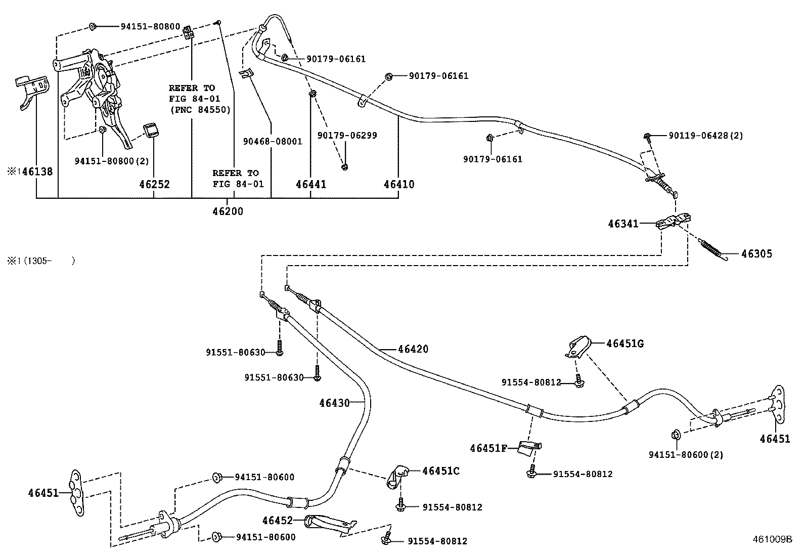 Toyota 46420-53030 CABLE ASSY, PARKING BRAKE, NO.2