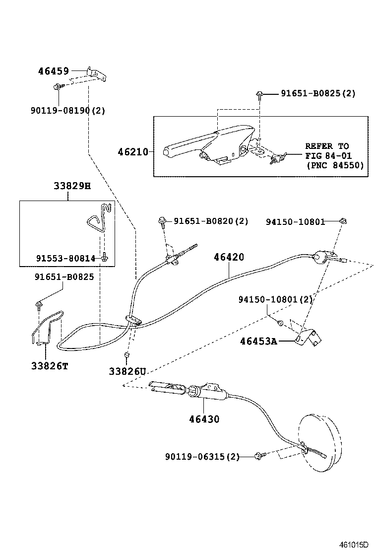 46430-37890 CABLE ASSY, PARKING BRAKE, NO.3 product image