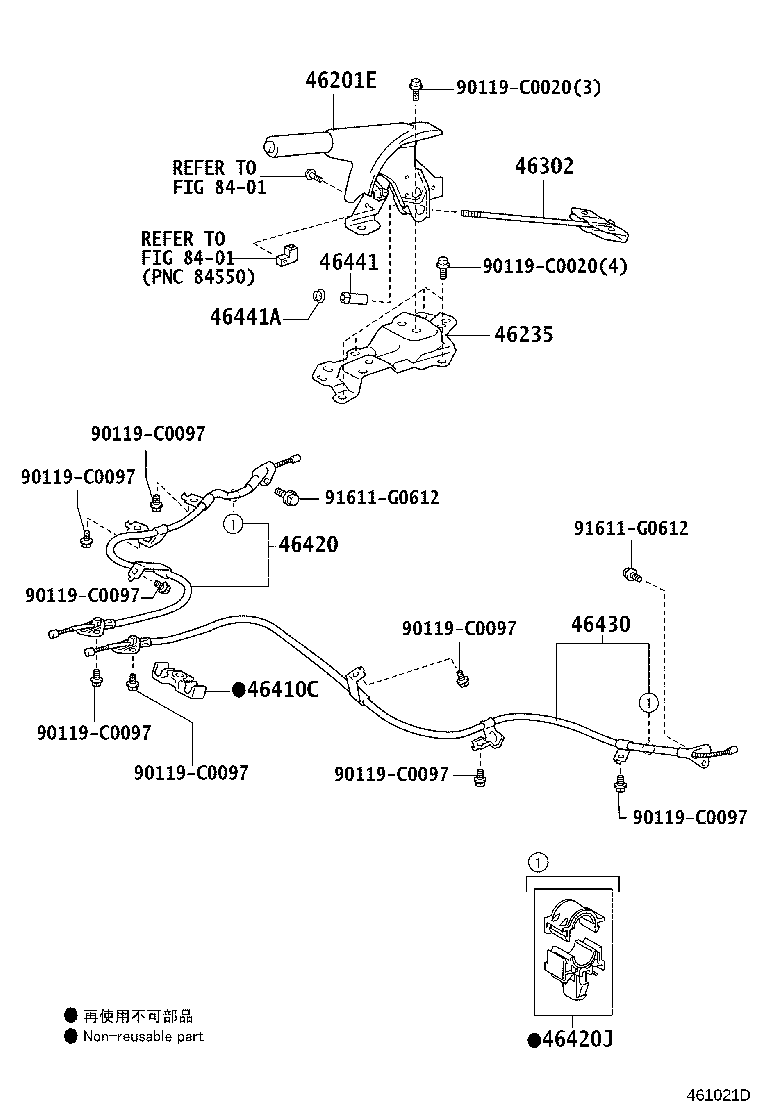 46235-0D040 BRACKET, PARKING BRAKE LEVER SUPPORT product image