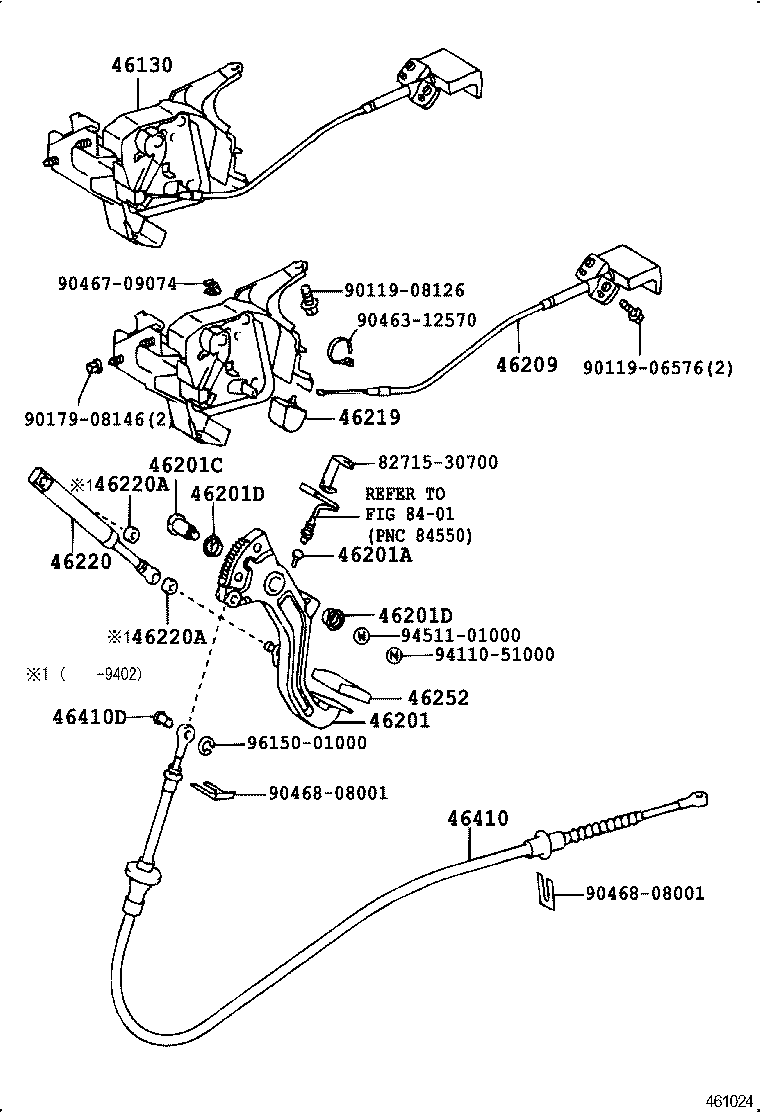 46420-30530 CABLE ASSY, PARKING BRAKE, NO.2 product image