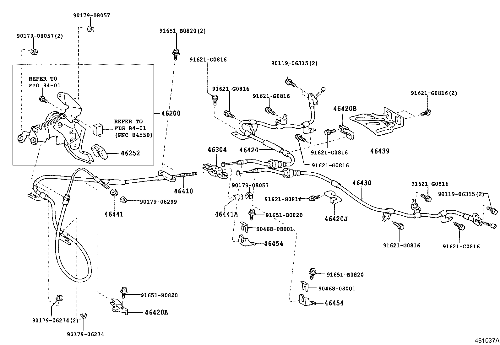 46410-3D080 CABLE ASSY, PARKING BRAKE, NO.1 product image