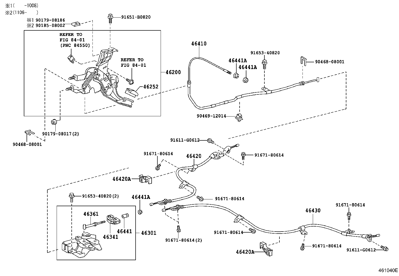 46410-52020 CABLE ASSY, PARKING BRAKE, NO.1 product image