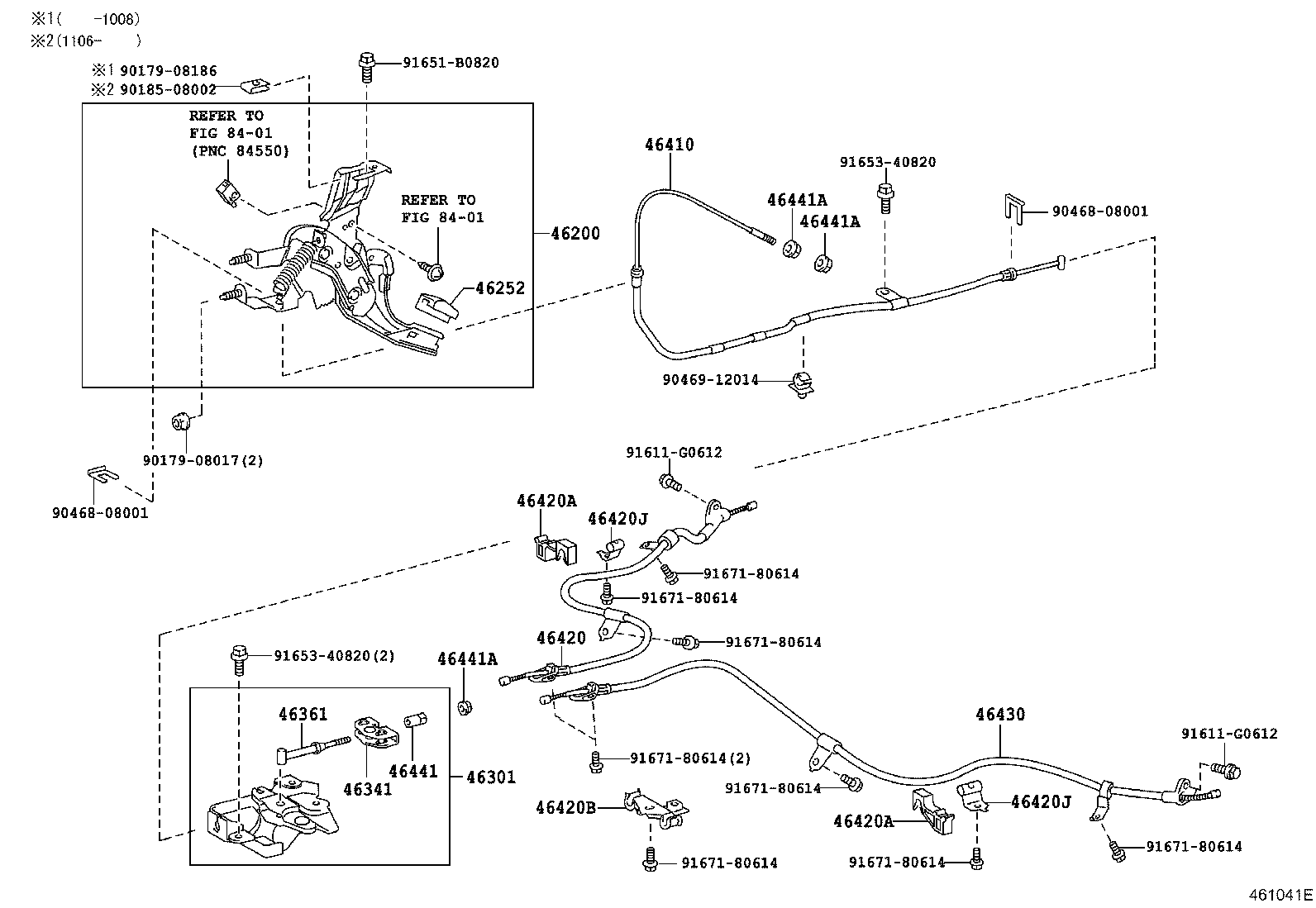 46410-52020 CABLE ASSY, PARKING BRAKE, NO.1 product image