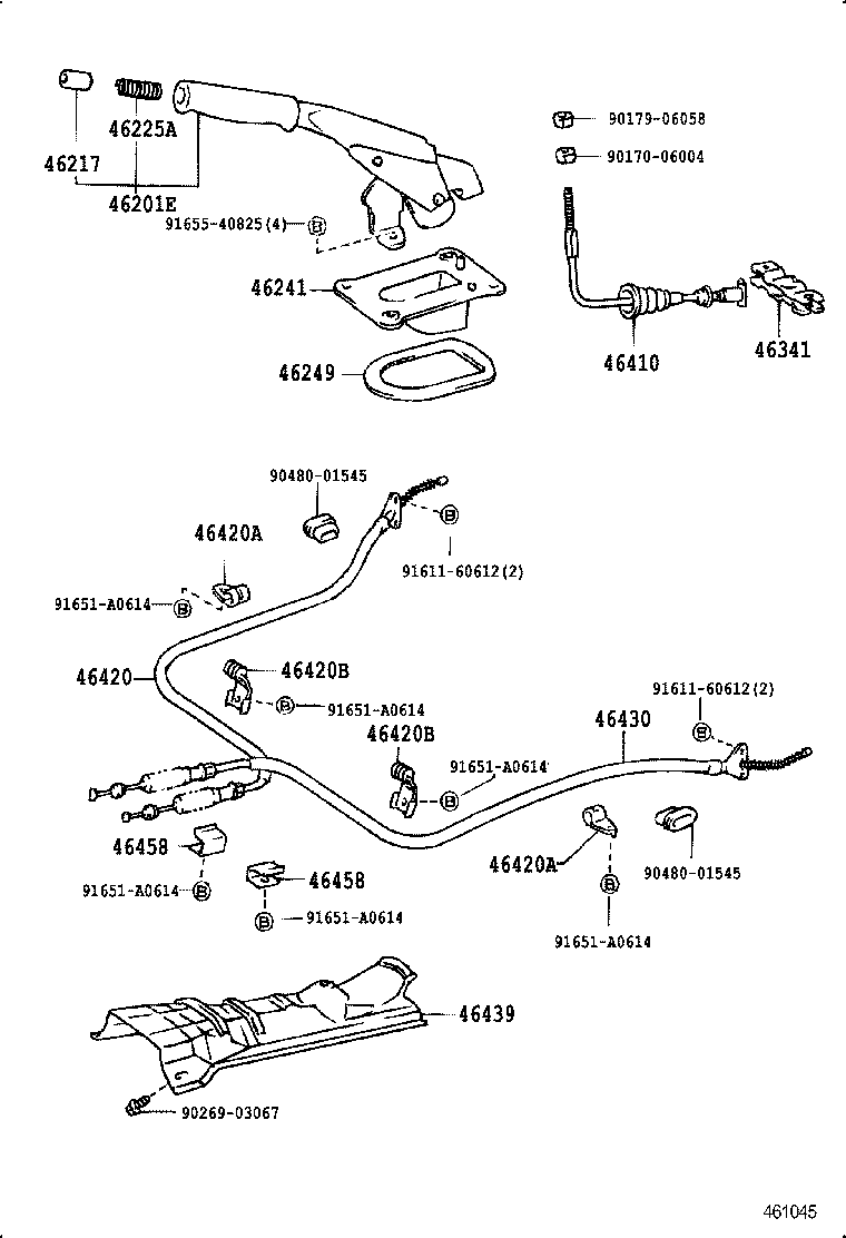 46464-16010 PLATE, CABLE CLAMP SUPPORT product image