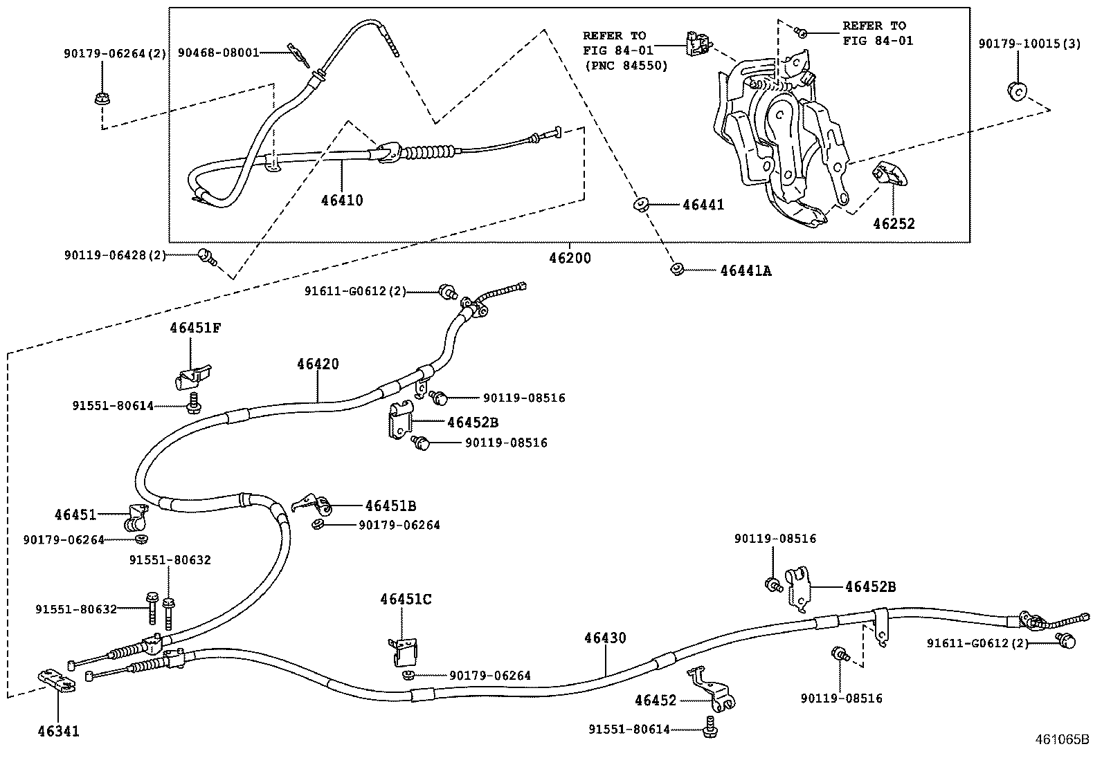 Toyota 46430-48110 CABLE ASSY, PARKING BRAKE, NO.3