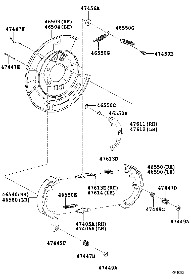 46503-0E030 PLATE SUB-ASSY, PARKING BRAKE, RH product image
