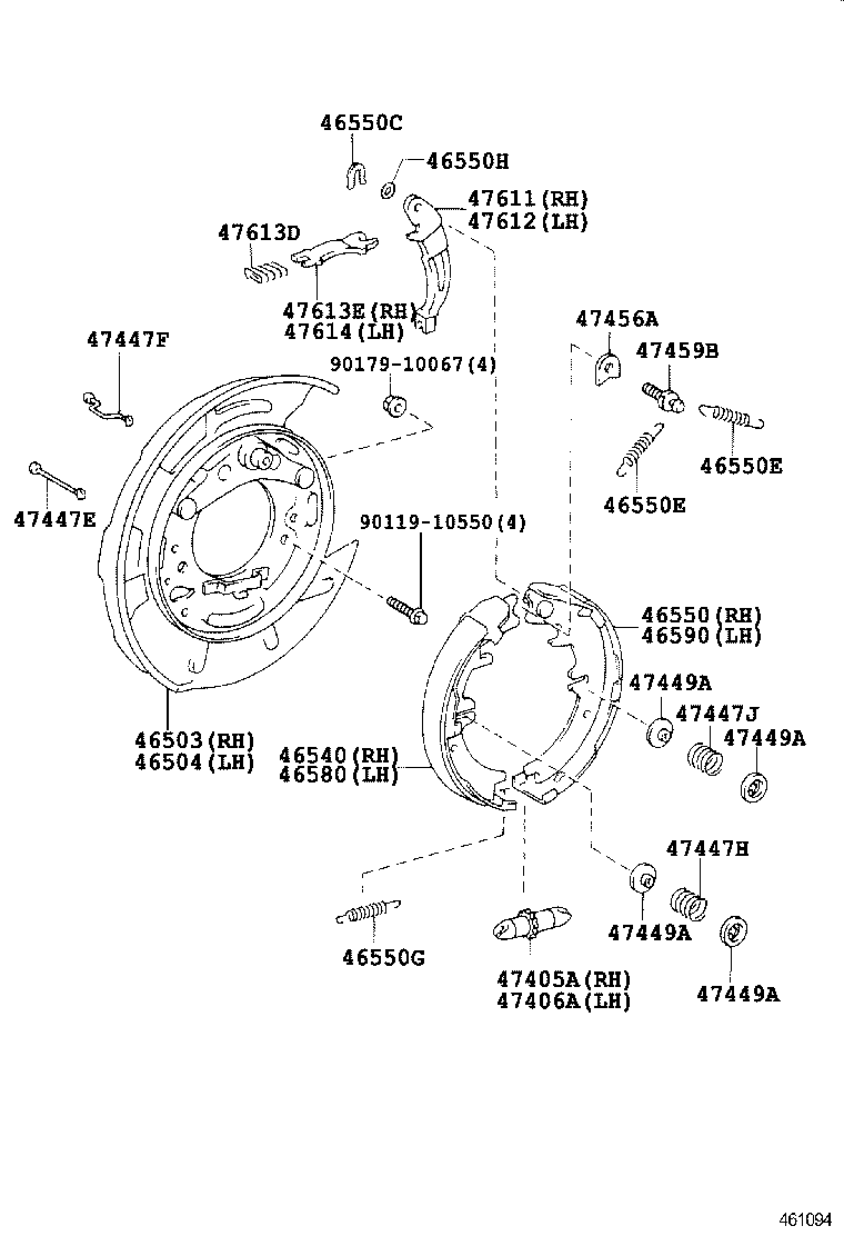46420-40101 CABLE ASSY, PARKING BRAKE, NO.2 product image