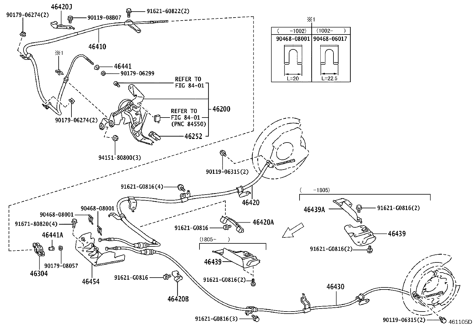 Toyota 46420-35781 CABLE ASSY, PARKING BRAKE, NO.2