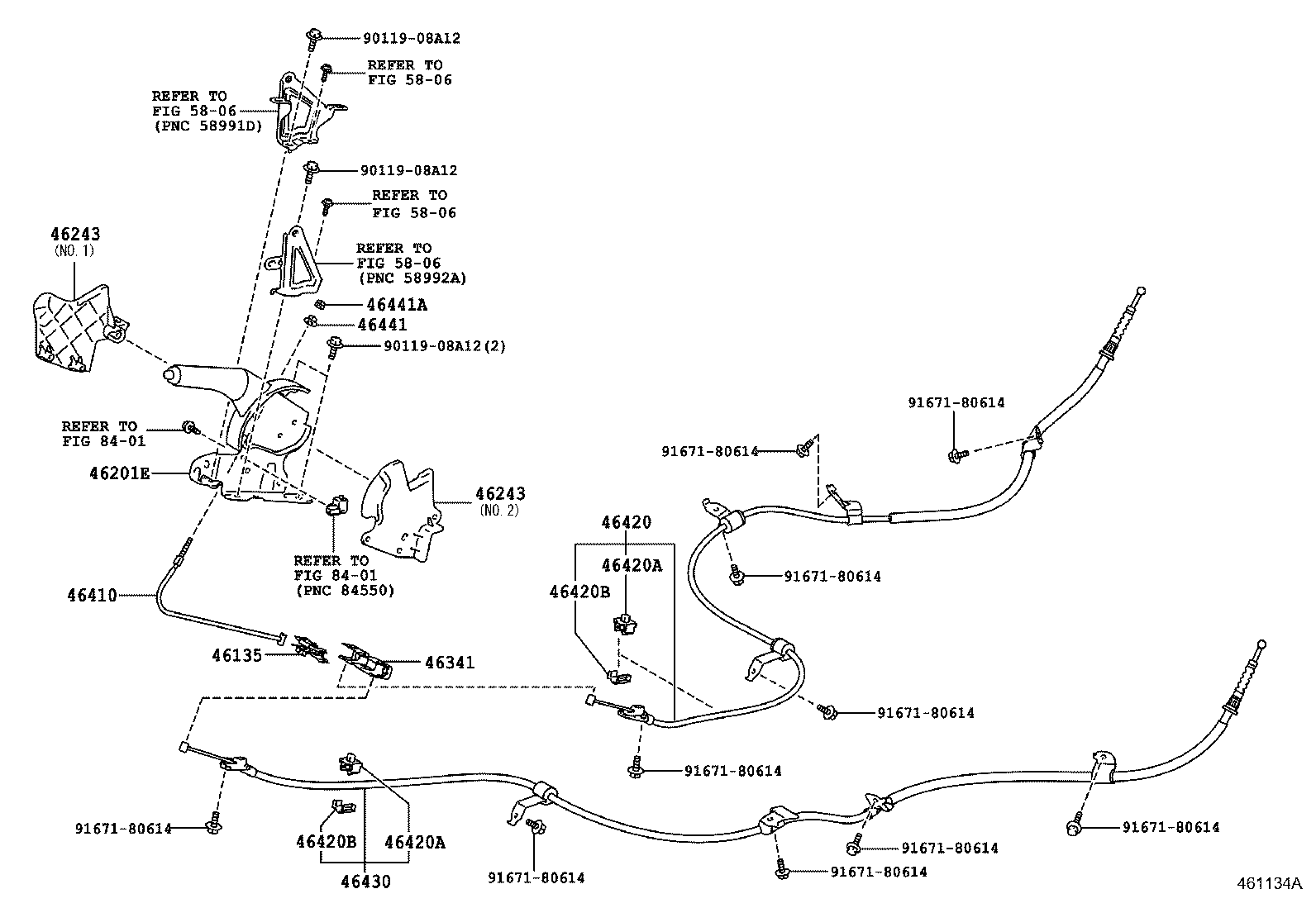 46420-02130 CABLE ASSY, PARKING BRAKE, NO.2 product image