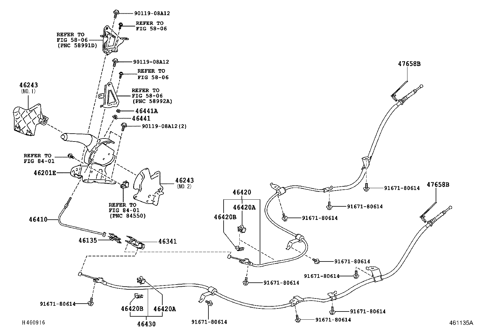 46420-02130 CABLE ASSY, PARKING BRAKE, NO.2 product image
